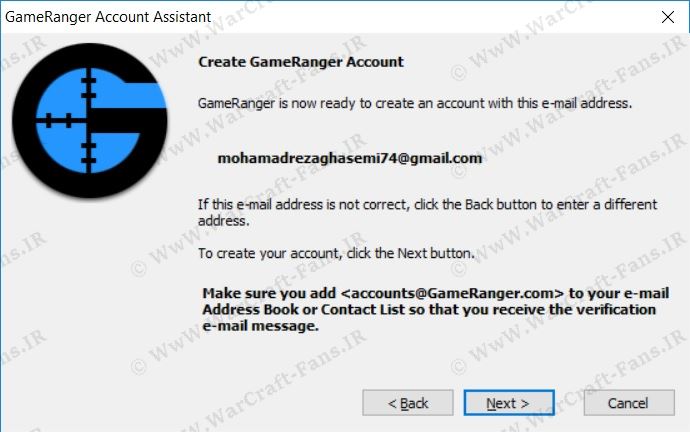 آموزش ساخت اکانت در GameRanger