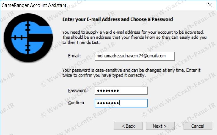 آموزش ساخت اکانت در GameRanger