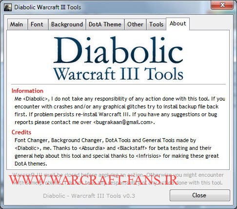 دانلود نرم افزار Diabolic Warcraft 3 Tools