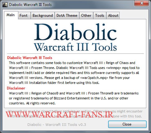 دانلود نرم افزار Diabolic Warcraft 3 Tools